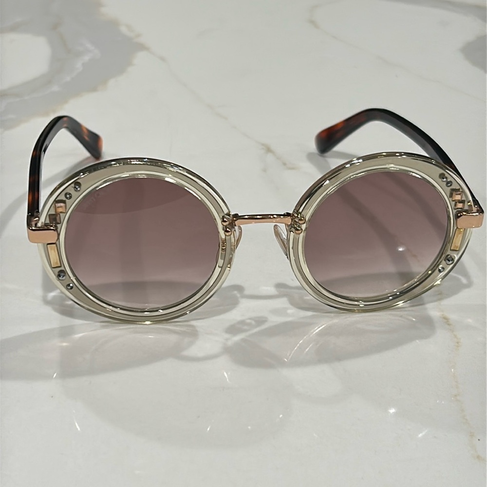Jimmy Choo GEM/S Sunglasses, Tortoise Arms, Jeweled   - with Case